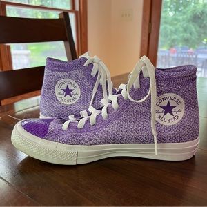 Converse Flyknit Lunarlon Purple High Top Sneakers 7.5